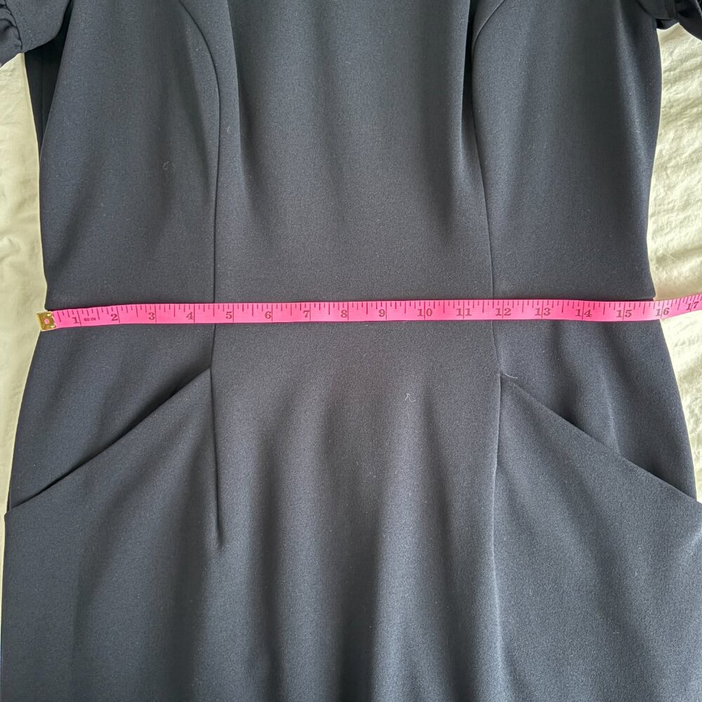 Maggy London Ruffle Short Sleeve Pocket Sheath Dress office Chic 12 - Picture 4 of 9